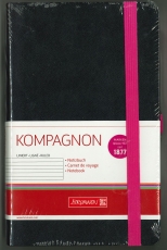 Notizbuch 12,5 x 19,5 liniert schwarz/pink