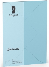 Coloretti-5er Pack Briefumschläge B6 80g/m², himmelblau