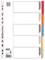ELBA Karton-Register, blanko, A4, farbig, 5-teilig