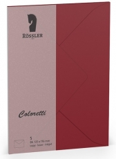 Coloretti-5er Pack Briefumschlge B6 80g/m, rosso