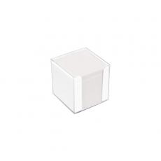Zettelbox transparent, Kunststoff, 9x9x9cm