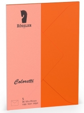 Coloretti-5er Pack Briefumschläge B6 80g/m², apfelsine