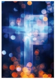 Anlasskarte Trauer ohne Text - angedeutetes Kreuz im Licht