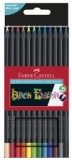 FABER-CASTELL Dreikant-Buntstifte Black Edition, 12er
