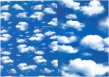 Karton 50 x 70 Wolken / blau