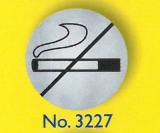 Hinweis-Schild, Nicht Rauchen, silber, im Edelstahllook  7,5cm