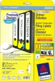 Premium Ordnerrcken-Etiketten, lang/breit, 61 x 288 mm, gelb