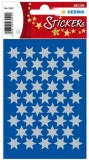Sticker Sterne 6-zackig, silber  14 mm