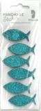 Sticker Fisch blau glanz